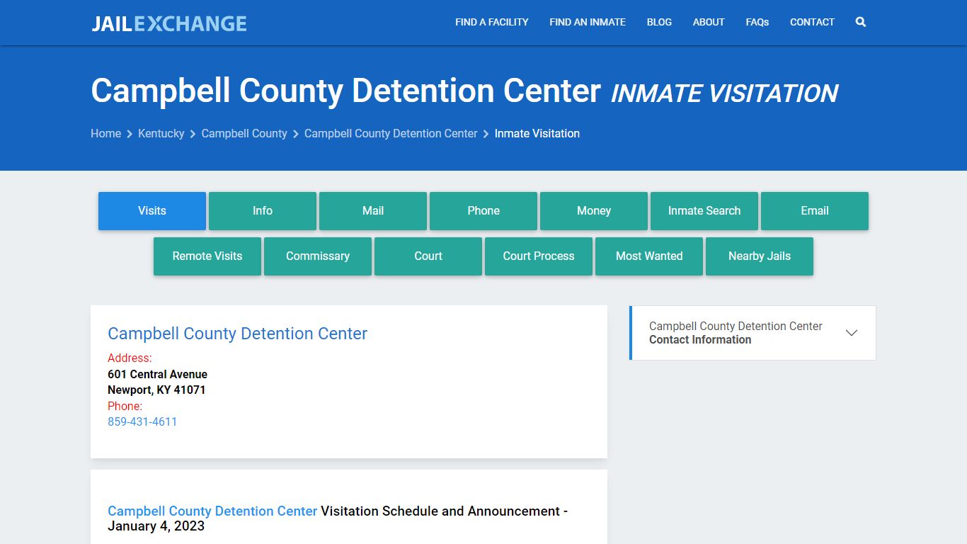 Inmate Visitation - Campbell County Detention Center, KY - Jail Exchange