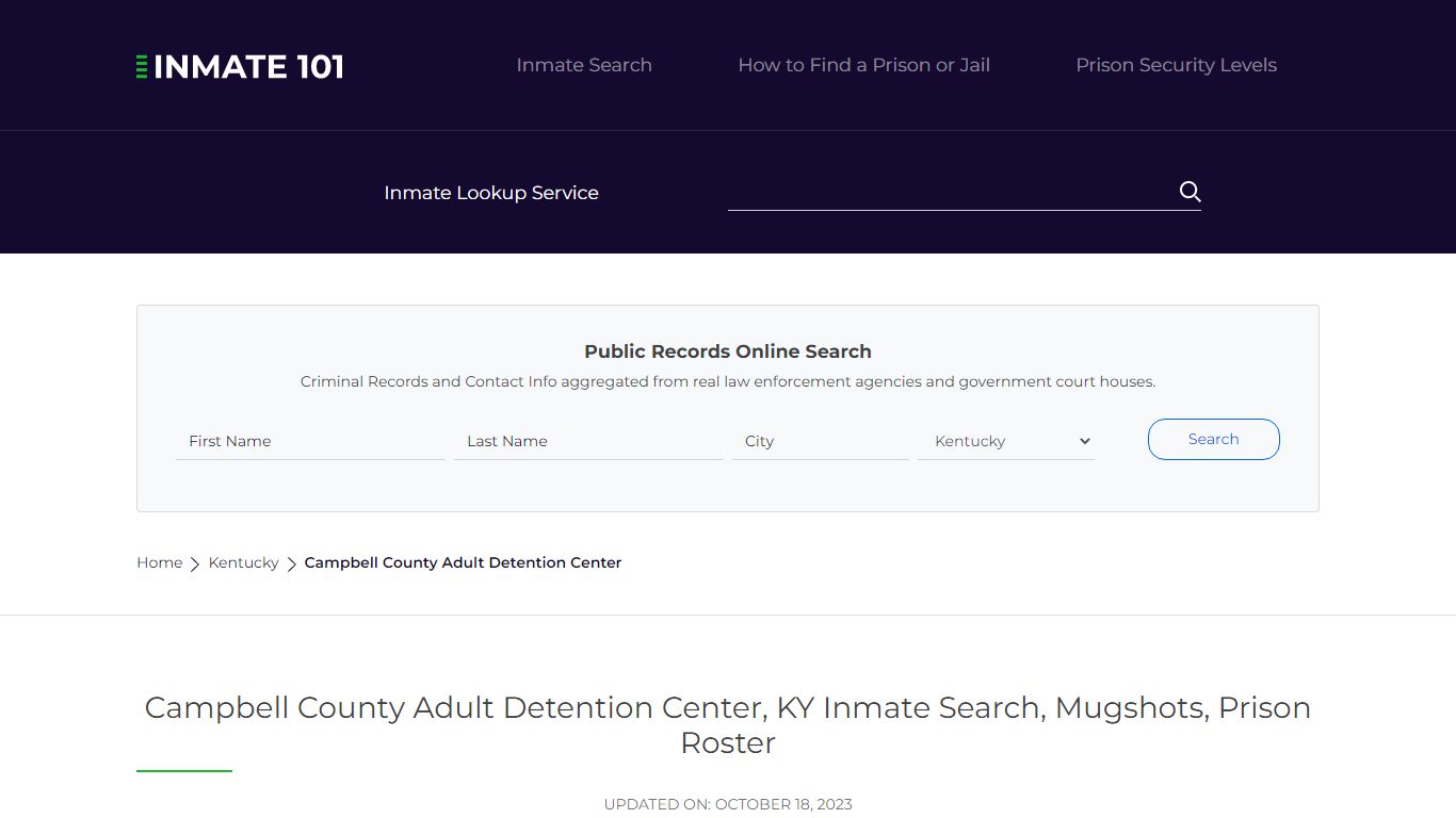 Campbell County Adult Detention Center, KY Inmate Search, Mugshots ...